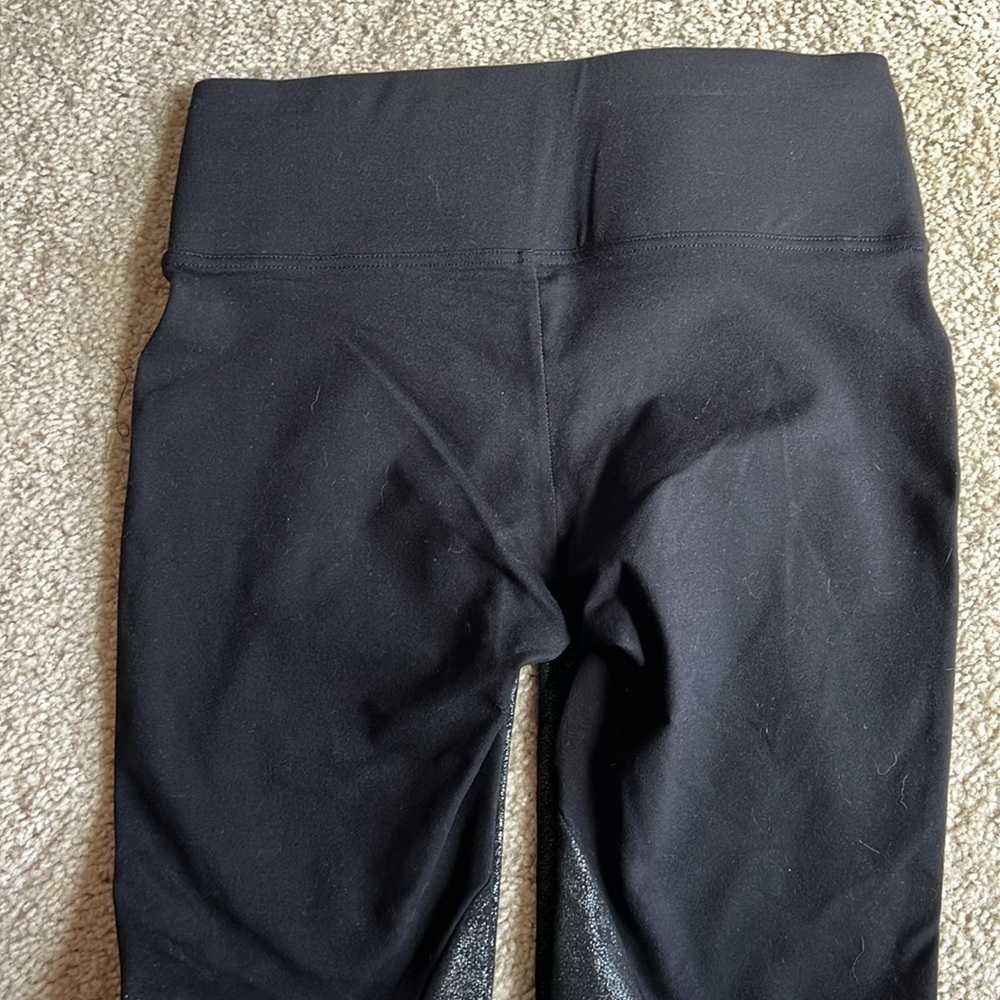 Spanx black metallic panel leggings pull on size large - Picture 9 of 9